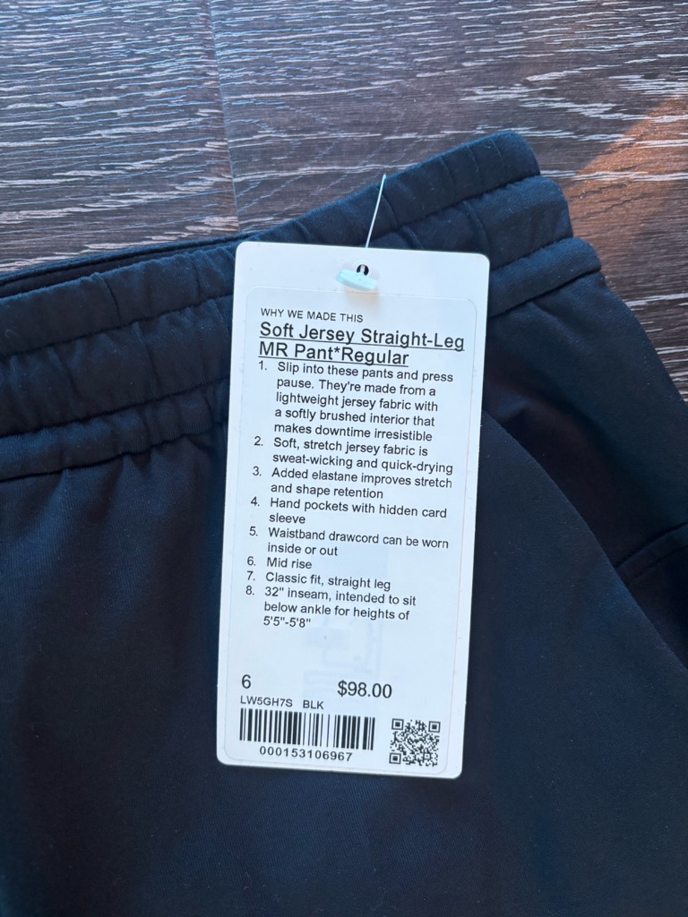 lululemon athletica Soft Jersey Straight Leg Mid Rise Pants Size 6 - Picture 2 of 5